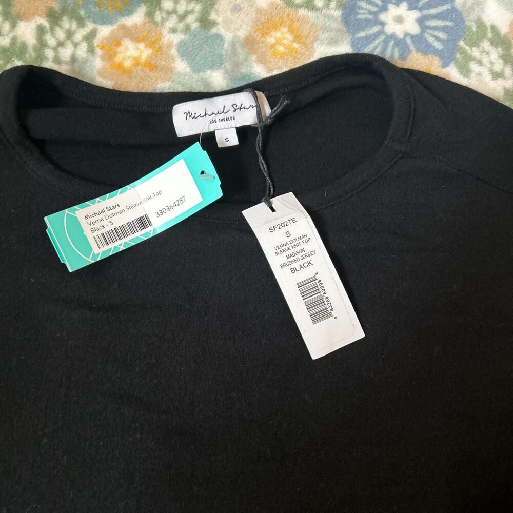 Michael Stars Black Verna Dolman Sleeve Knit Top from Stitch Fix NWT - Picture 2 of 3